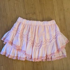 LoveShackFancy Bubblegum Pink Mini Skirt